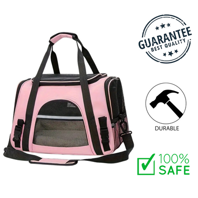 Ashario Pets - Ultra Comfort Portable Pet Travel Carrier Bag - Pink