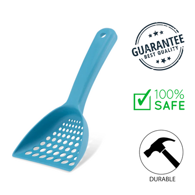 Beco blue cat litter scoop with durable design and ergonomic handle for easy cleaning
