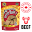 Benny Bully Liver Chops dog treats in a brown bag, made in Canada with low calories per treat