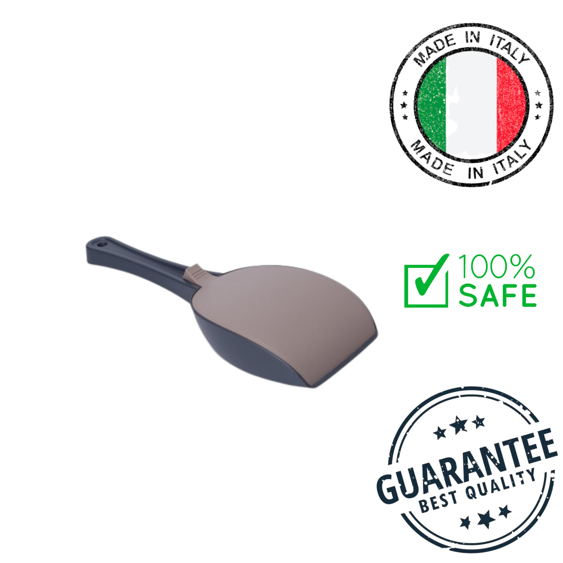 Bergamo mocaccino litter scoop shaker with ergonomic handle for easy cat litter cleaning