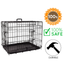 Budz deluxe dog crate for travel made of durable metal with secure doors and easy to carry handle