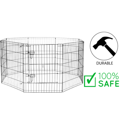 Budz dog exercise pen with door made of durable metal wire for safe pet containment
