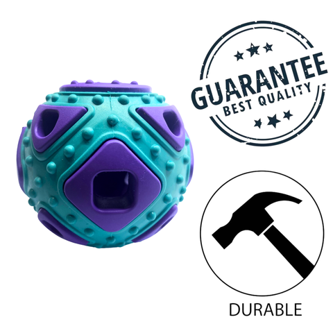 BuD'z budz squared blue dog toy with durable design and textured surface for strong chewers