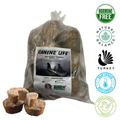 Canine life turkey dog muffins raw dog food by Canine Life with hormone free natural balance