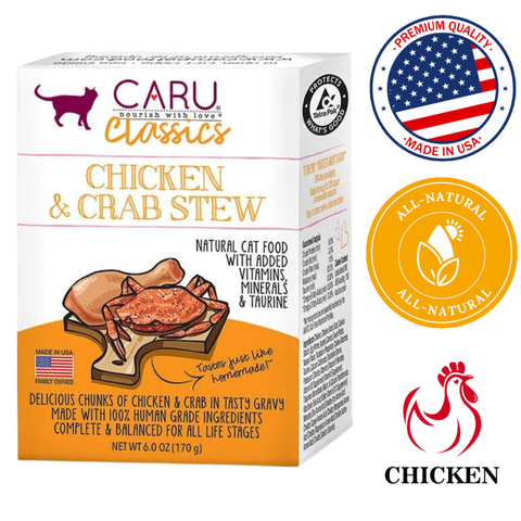 Caru chicken crab stew for cat air dried natural cat food with vitamins and minerals