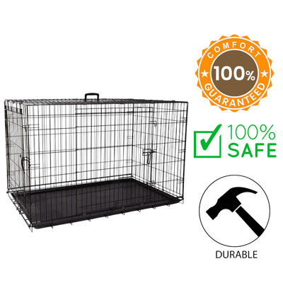 BuD'z - Deluxe Crate Foldable Double Doors Dog - 48 Inches