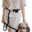 Dexypaws hands free dog leash black worn around waist with dog attached for easy walking