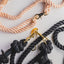 dexypaws hands free dog leash black with durable gold clips and twisted rope design