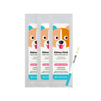 Kidney-Chek for Dogs 1 Pack, 3 Pack, easy-to-use kidney health test for dogs. Available at Ashario Pets in North York, Toronto.	