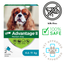 Advantage II flea medicine for medium dogs box with image of dog and safe flea protection icons