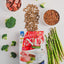 Farmina lamb quinoa cat food with fresh ingredients like broccoli and quinoa for healthy nutrition