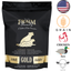Fromm Gold Adult Dog Food black and gold bag featuring chicken, duck, lamb, and grain ingredients