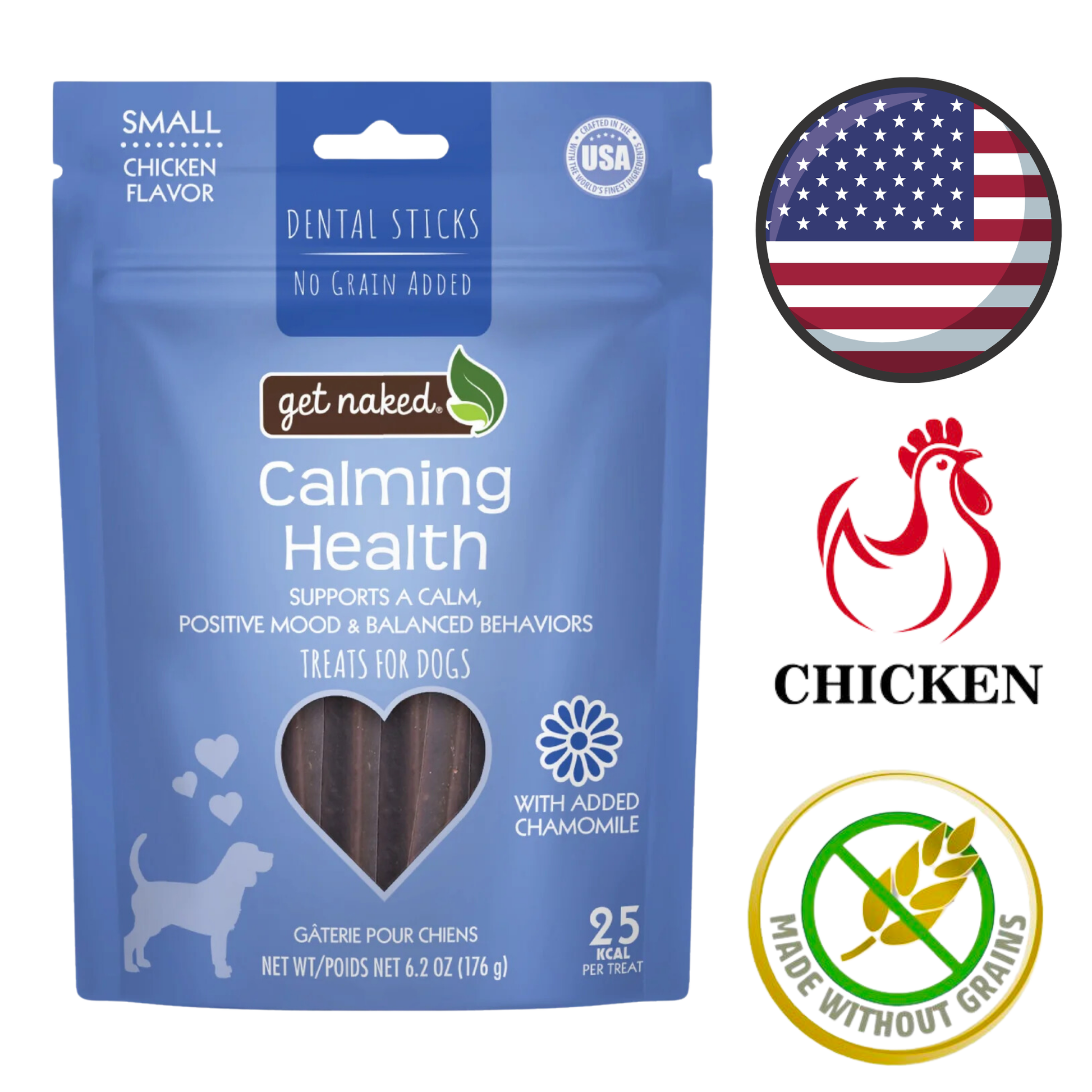 NPIC calming dental sticks for dogs small chicken flavor with chamomile and no grain added