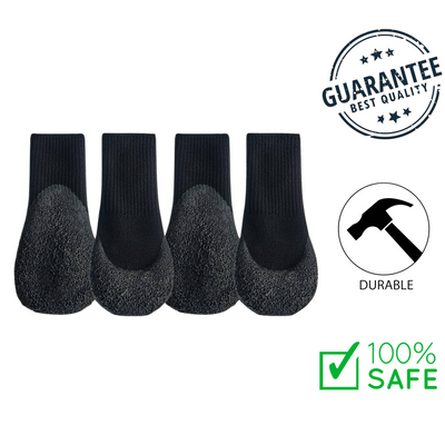 Gooeez small all terrain black dog shoes set showing durable non-slip soles for pet safety