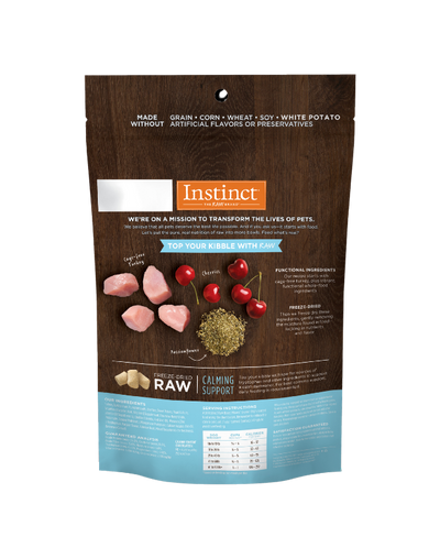 Instinct Raw calming dog food topper freeze dried dehydrated dog food with natural ingredients
