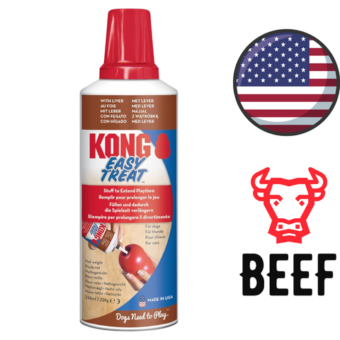 KONG Easy Treat beef squeeze can for filling chew toys a soft paste stuffable dog treat for KONG toys