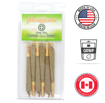 Meowijuana King Size Catnip Joints in a pack, perfect for entertaining and delighting your cat.