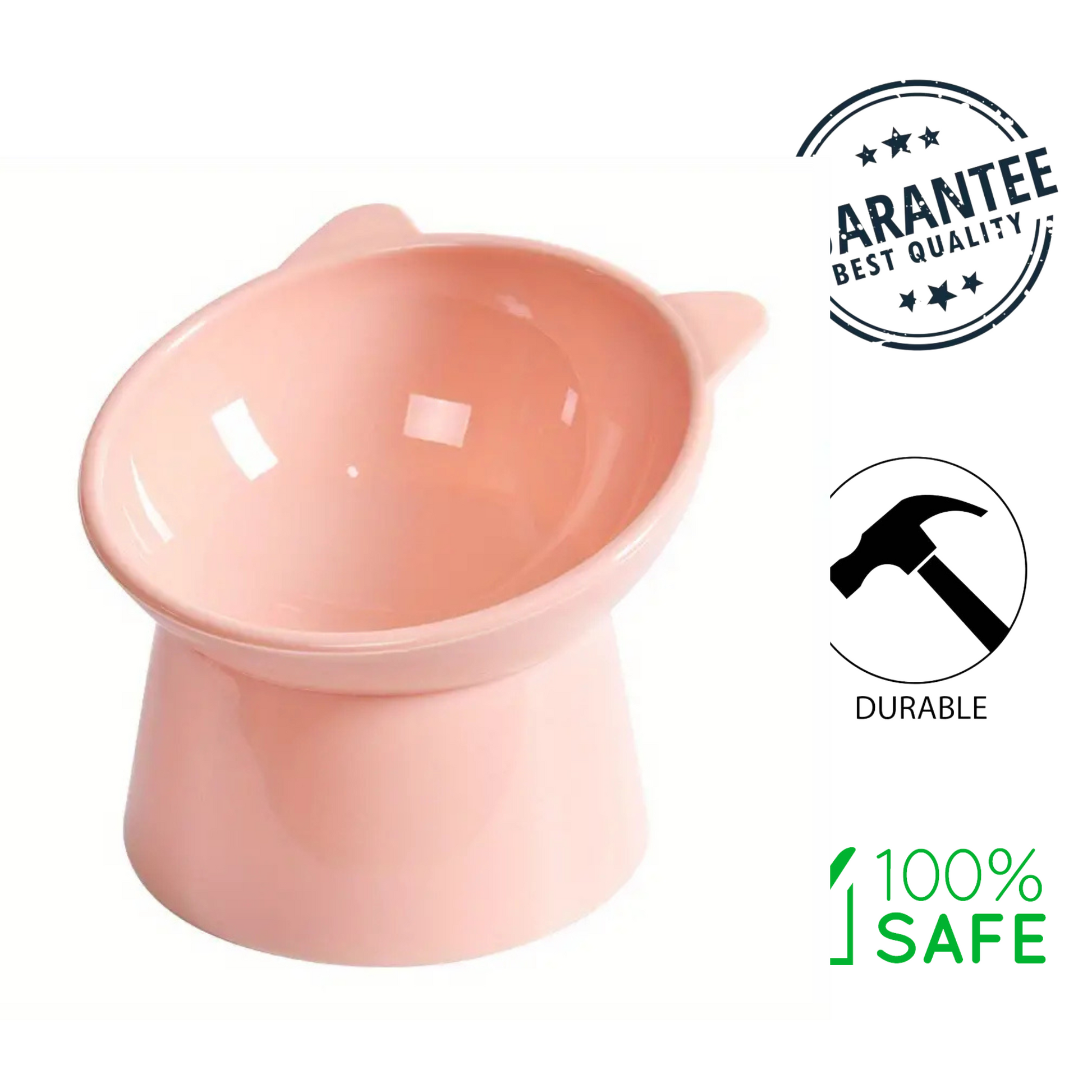 Ashario Pets - Modern Nordic Pet Feeder Tilted - Light Pink