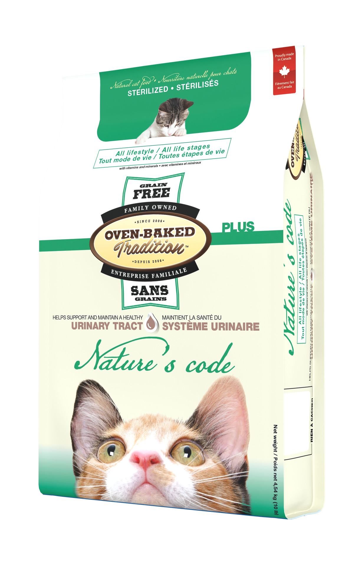 Oven Baked Tradition oven baked urinary tract cat food bag with grain free formula and cat image