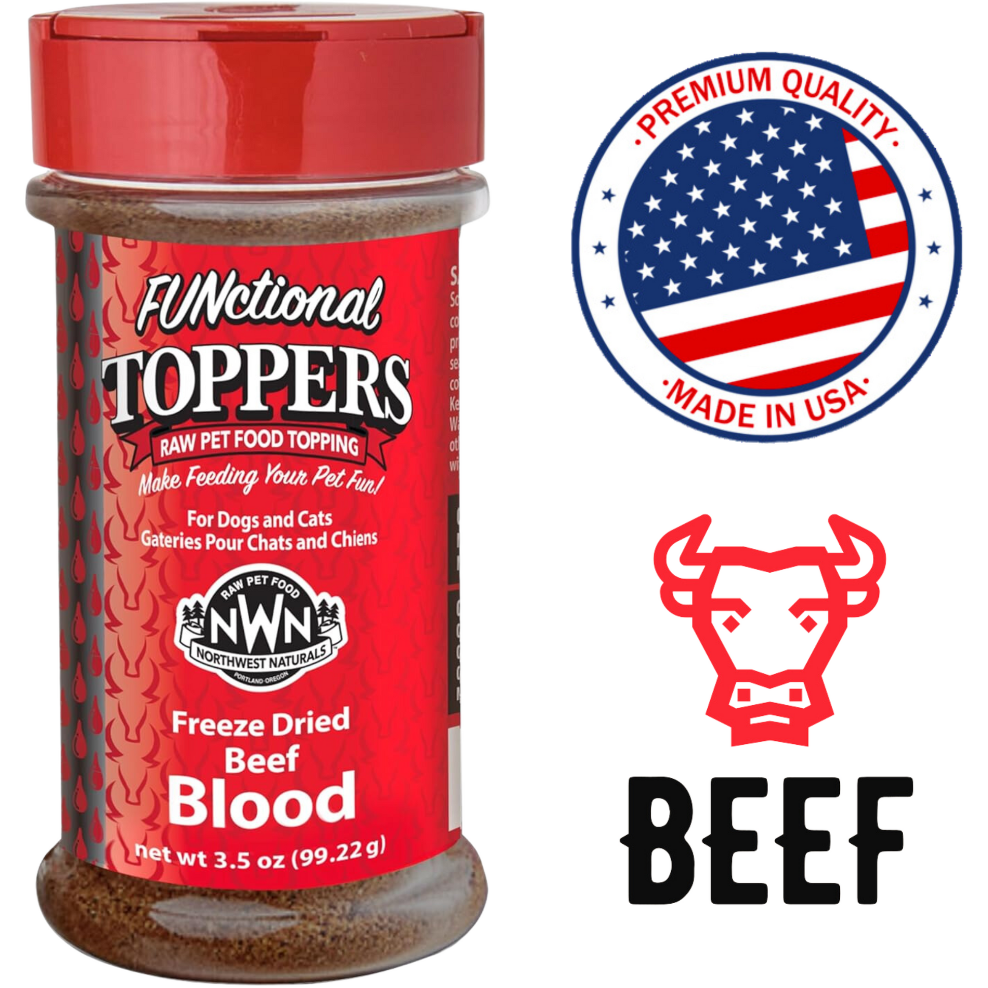 Northwest Naturals - Functional Toppers Beef Blood - 99 Grams