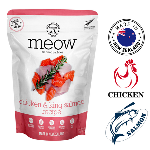 nzpf chicken salmon cat treats in a resealable bag with bite-sized pieces for a tasty feline snack