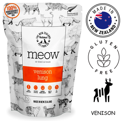 nzpf venison lung cat treats by The New Zealand Pet Food Co air dried freeze dried venison lung