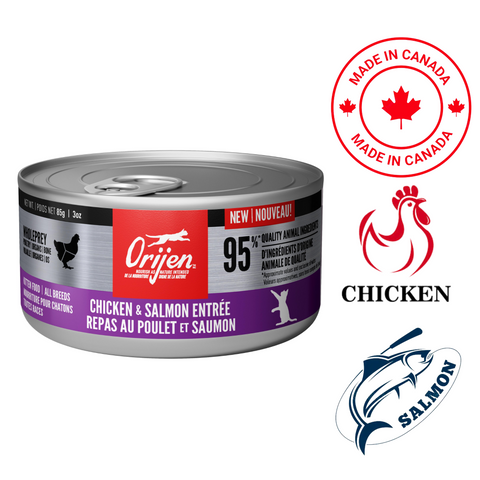 Orijen cat food chicken salmon canned wet food with high quality animal ingredients