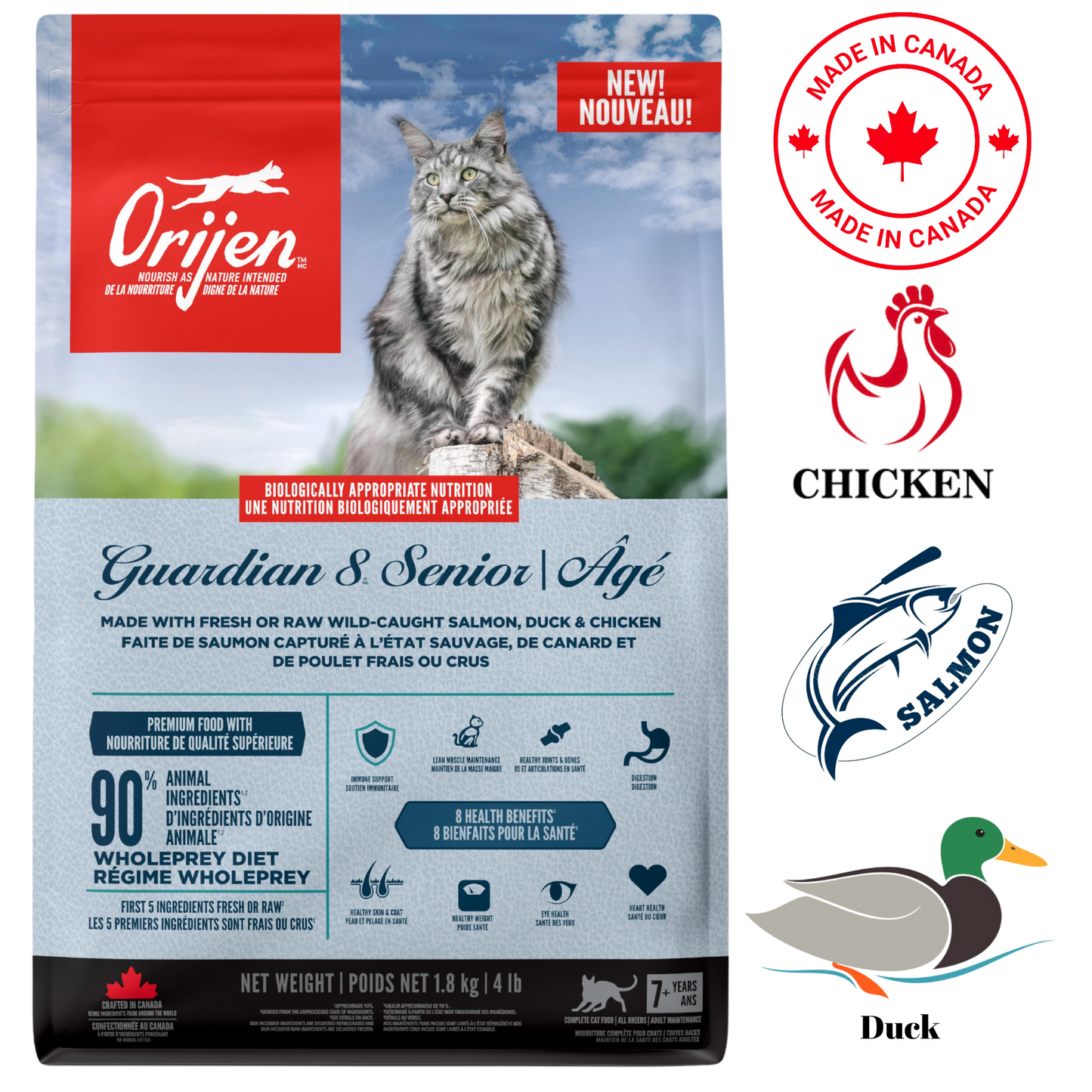 Orijen - Guardian 8 Senior Dry Cat Food - 4 lb