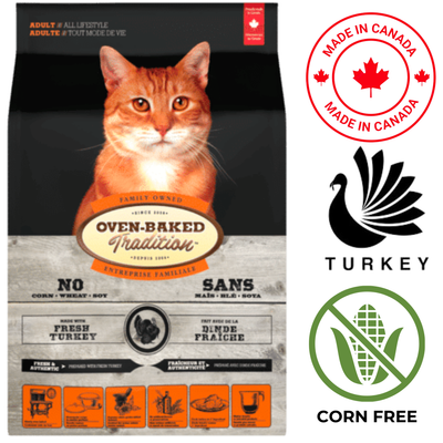 Oven baked adult turkey cat food by Oven Baked Tradition with fresh turkey and corn free formula