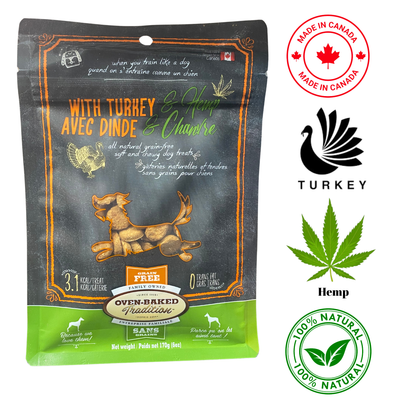 Oven-Baked Tradition - All Natural Soft And Chewy Turkey Dog Treats With Hemp - 6 Oz 2