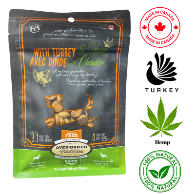 Oven-Baked Tradition - All Natural Soft And Chewy Turkey Dog Treats With Hemp - 6 Oz 2