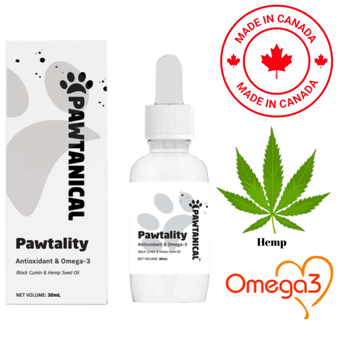 Pawtanical Pawtality benefits Antioxidant and Omega-3 Oil for Dogs in a 30ml Bottle