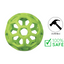 JW green lattice ball safe rubber dog toy made from durable non toxic material 100 percent safe for chewers