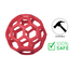 JW red hollow lattice fetch ball safe rubber dog toy durable non toxic chew ball for play