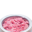 Raw Performance Dog Raw Food in a stainless steel bowl, nutritious pink beef blend for healthy pets