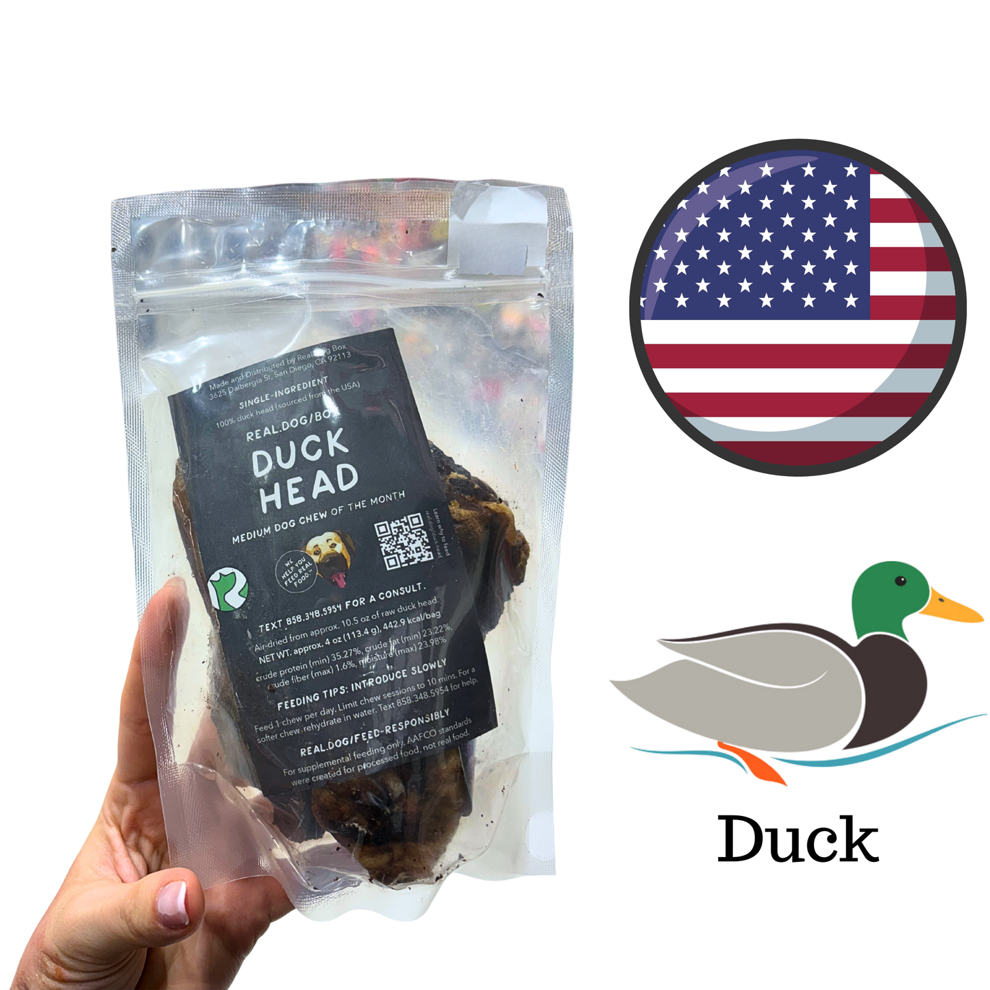 Real Dog Box - Air Dried Duck Head Dog Treat 3