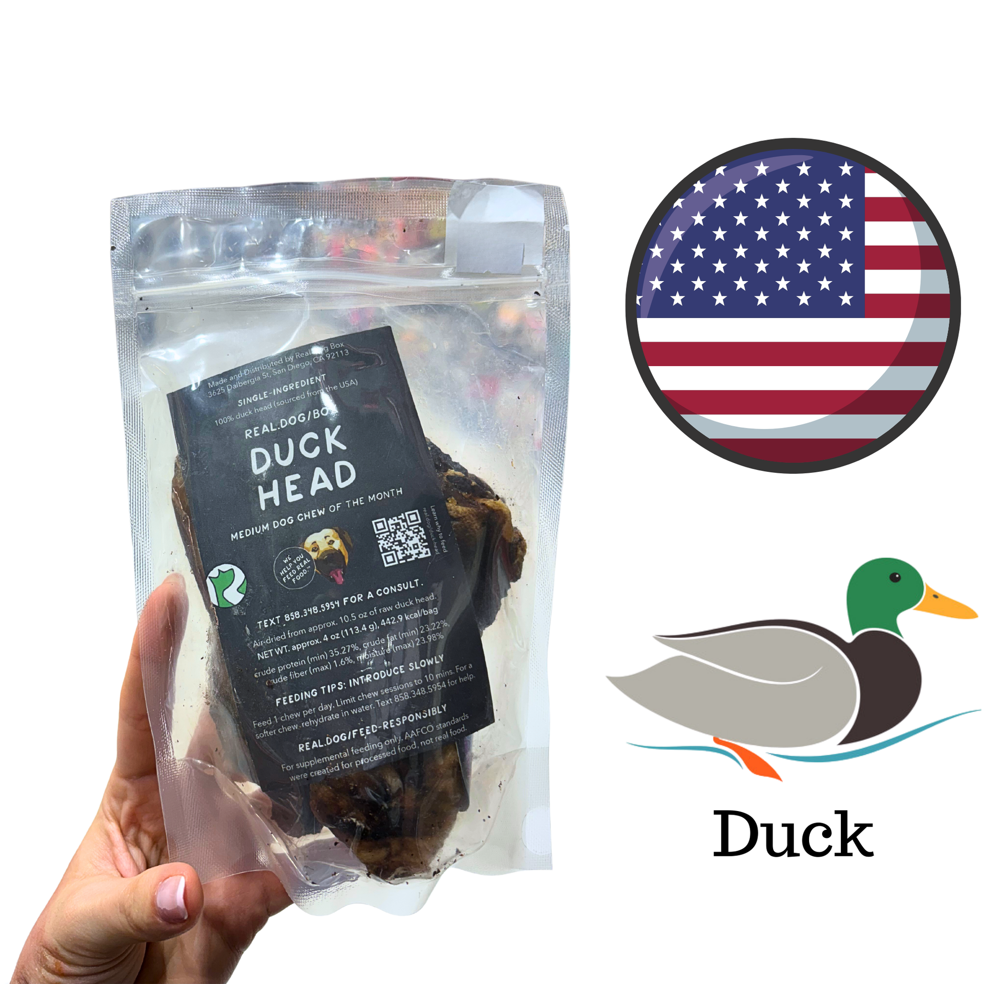 Real Dog Box - Air Dried Duck Head Dog Treat 3