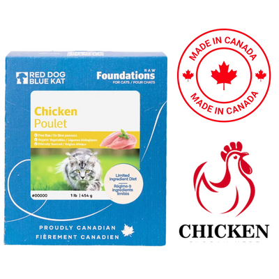 Red Dog Blue Kat - Foundations Chicken Raw Cat Food - 1 lb