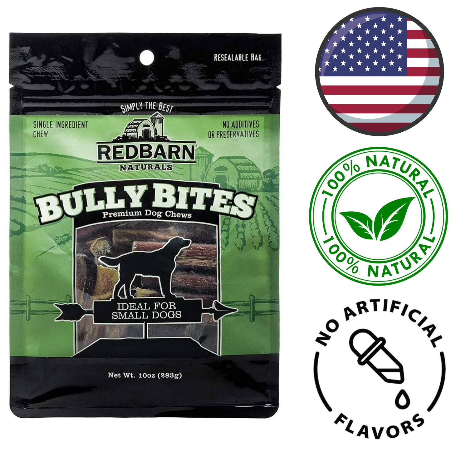 RedBarn Bully Bites Dog Treats in 10oz Resealable Bag, Ideal for Small Dogs and Made with Natural Ingredients