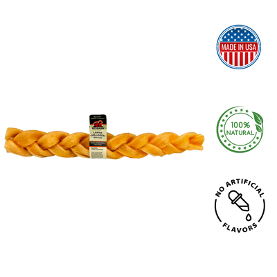 RedBarn collagen braid dog treats, all-natural and made in the USA for healthy chewing