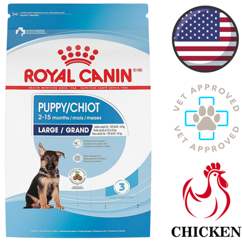 Royal Canin Puppy Large Chicken bag 2 to 15 months vet approved best dog food for large breed puppies