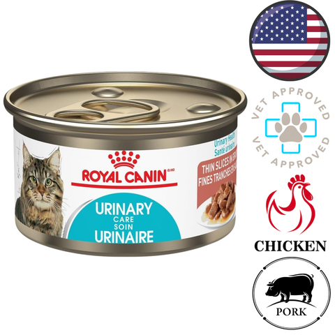 Royal Canin wet cat food for urinary health thin slices in gravy chicken and pork vet approved