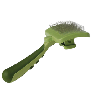 Safari self cleaning cat brush with ergonomic handle and fine bristles for easy grooming
