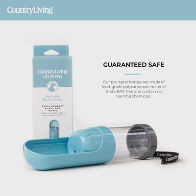 Silver Paw portable dog waterbottle charcoal with blue water tray and BPA-free design