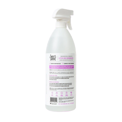 Skout Honour litter box deodorizer spray in white trigger bottle for cat grooming odor control