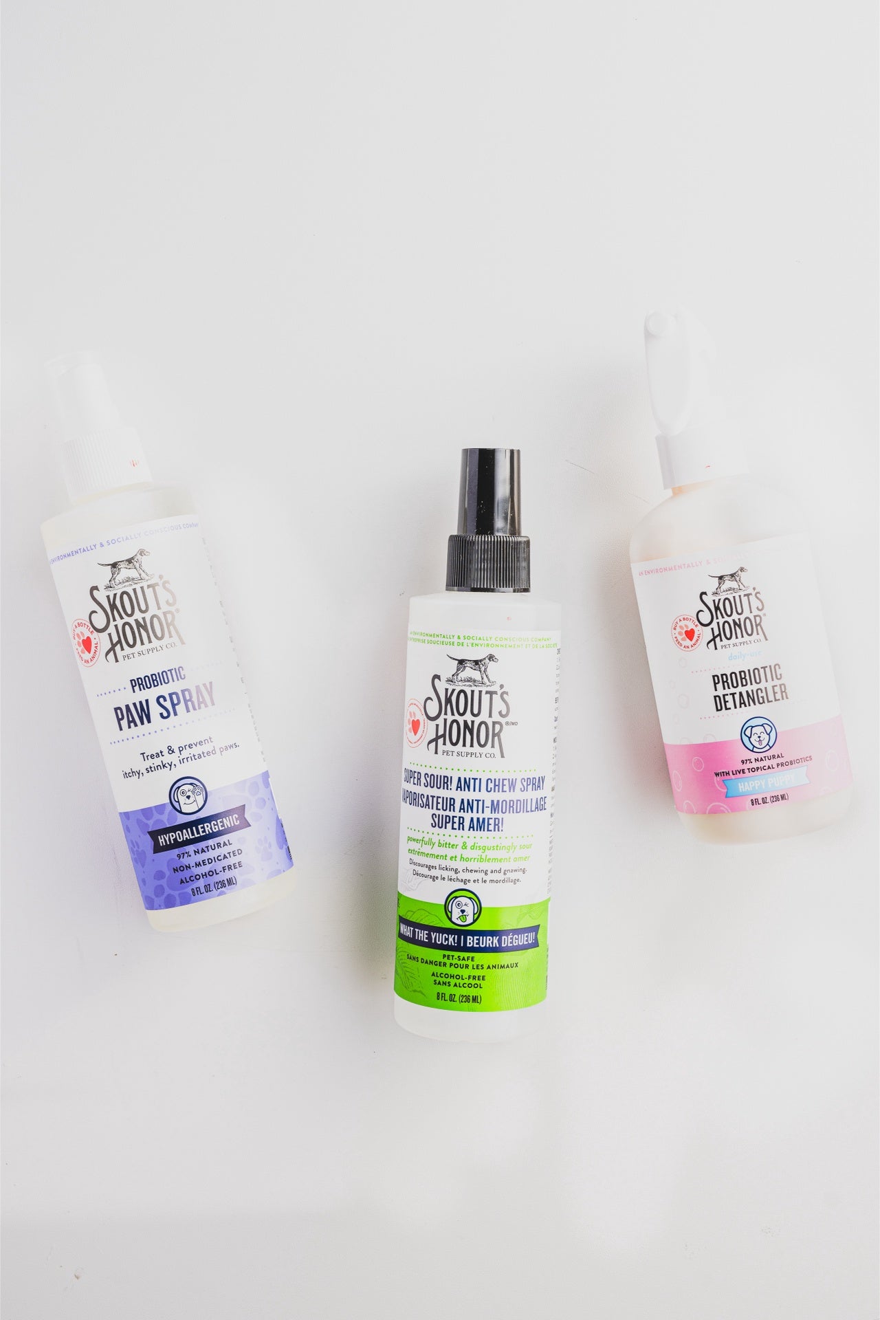 Skout Honour probiotic paw spray with natural ingredients for pet health and wellness