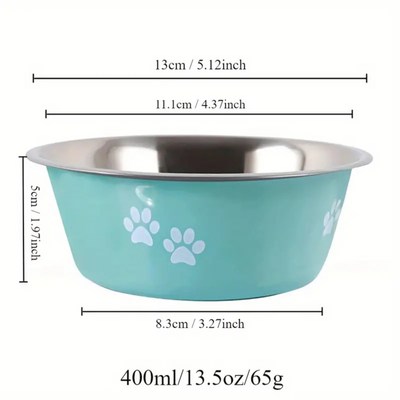 Ashario Pets - Stainless Steel Pet Bowl with Non-Slip Base Turquoise - Small 2