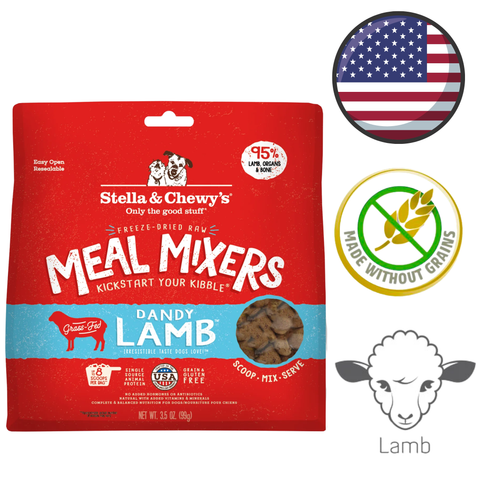 Stella & chewy lamb meal mixers for dogs freeze-dried raw meal mixers with lamb flavor and grain-free recipe