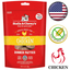 Stella & Chewys chicken dinner patties for dogs freeze-dried raw grain free dog dry food in red and yellow packaging