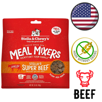 Stella & Chewy's - Stella's Super Beef Freeze Dried Raw Meal Mixers For Dogs - 3.5 Oz